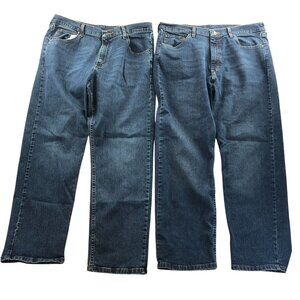 2 Wrangler Mens Jeans 34x29 Measured Relaxed Fit Blue Denim Classic Casual